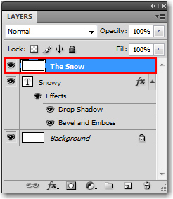 Adobe Photoshop: Add a new layer over the Type layer.
