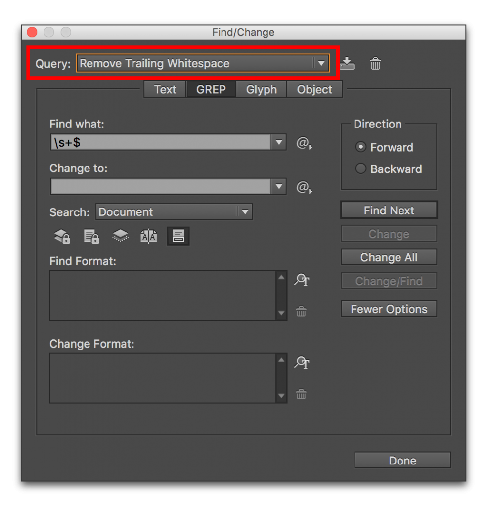 Adobe InDesign CC: Removing Extra Spaces