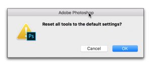 Photoshop CC 2015: Resetting tool options
