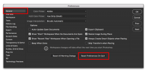 Adobe Photoshop CC 2015: Reset Preferences