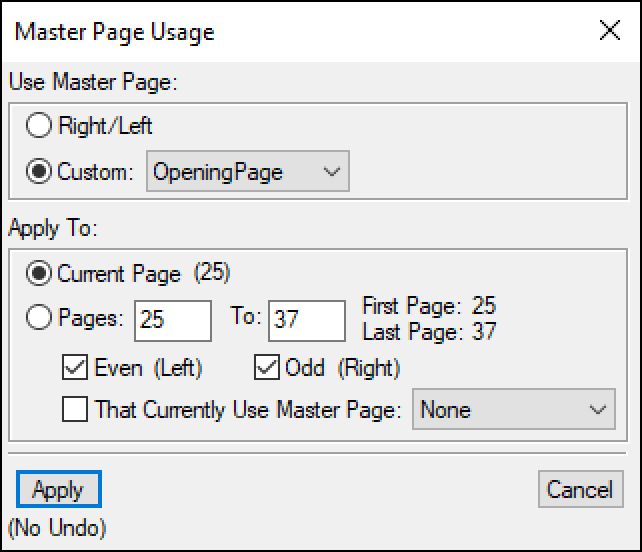 Adobe FrameMaker: Custom Master Pages