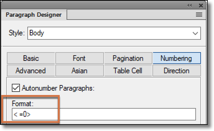 Adobe FrameMaker: Restart Lists Automatically
