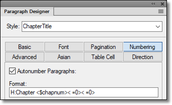 Adobe FrameMaker: Numbered Heads
