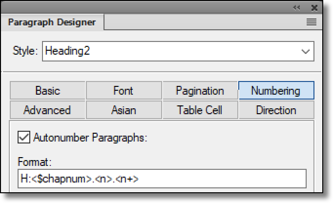 Adobe FrameMaker: Numbered Heads