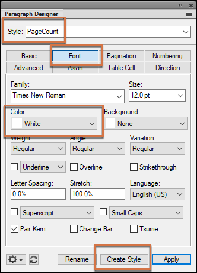 Adobe FrameMaker: Page Count Variable