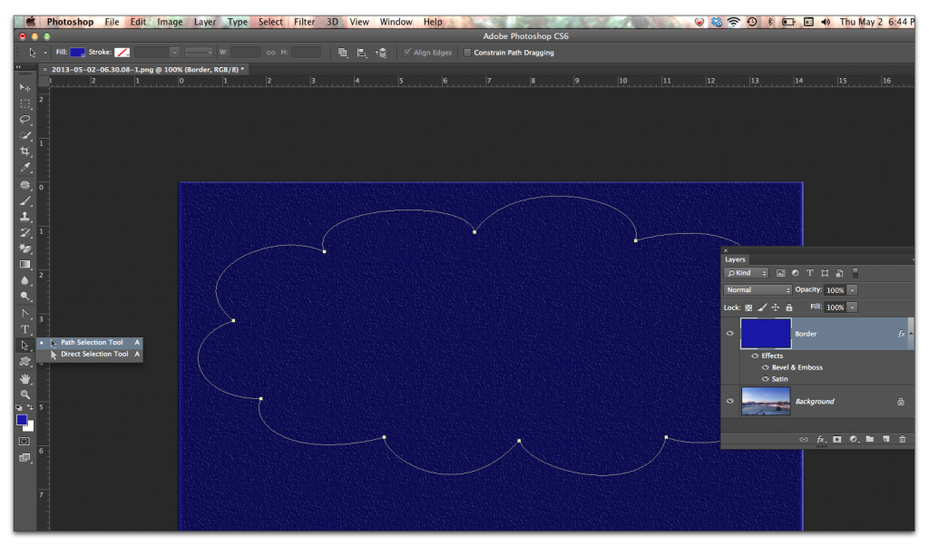 Adobe Photoshop: Use the Path Selection tool to select the path