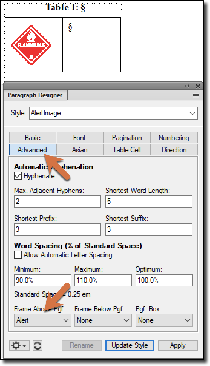 Adobe FrameMaker: Adding Icons in Front of Text