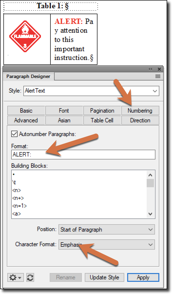 Adobe FrameMaker: Adding Icons in Front of Text