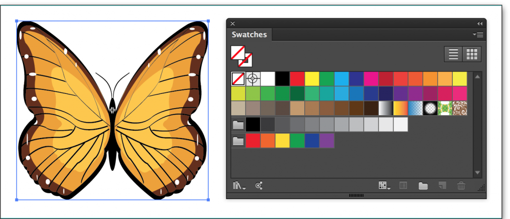 Adobe Illustrator CC 2014: Select the artwork containing the CMYK colors.