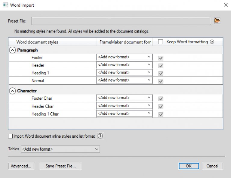 Adobe FrameMaker: Smoother Import of Word Files with Style Mapping ...