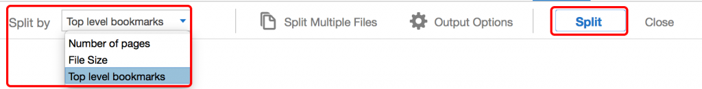 Using bookmarks to split a PDF
