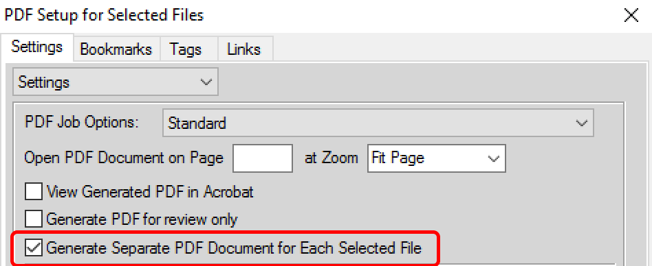 FrameMaker: General separate PDF document for each selected file