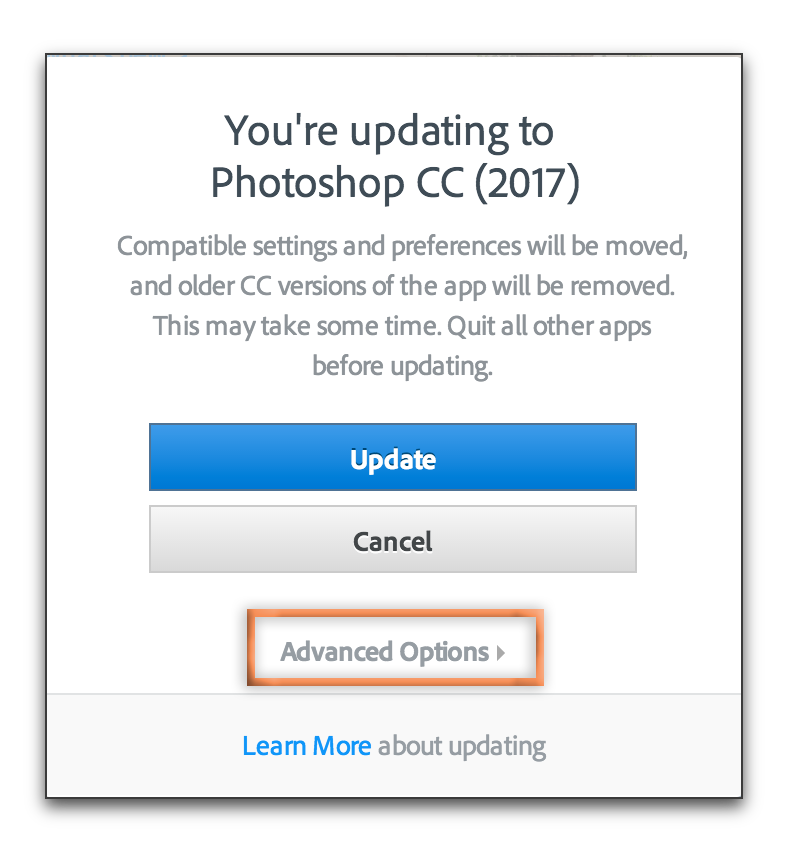 Adobe Creative Cloud: Update and keep old version