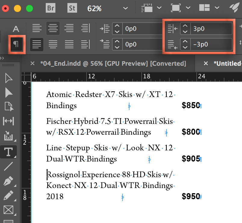 Adobe InDesign: Last Line Right Indent