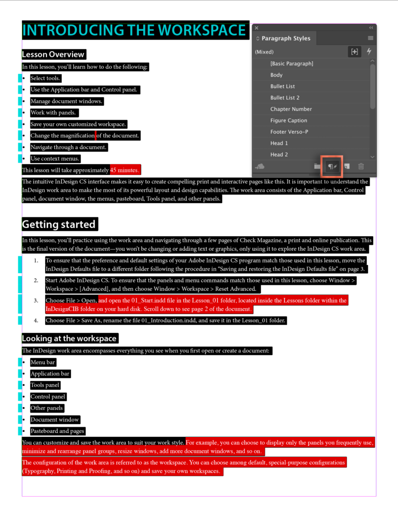 Adobe InDesign: Clear Overrides in Selection