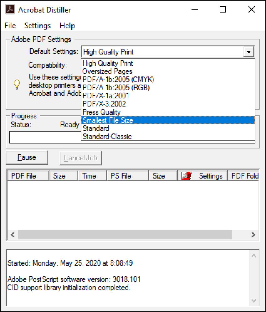 Adobe FrameMaker: Edit PDF Settings in Distiller