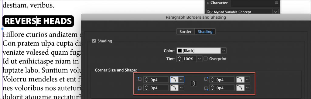 Adobe InDesign: Reverse Heads with Paragraph Shading