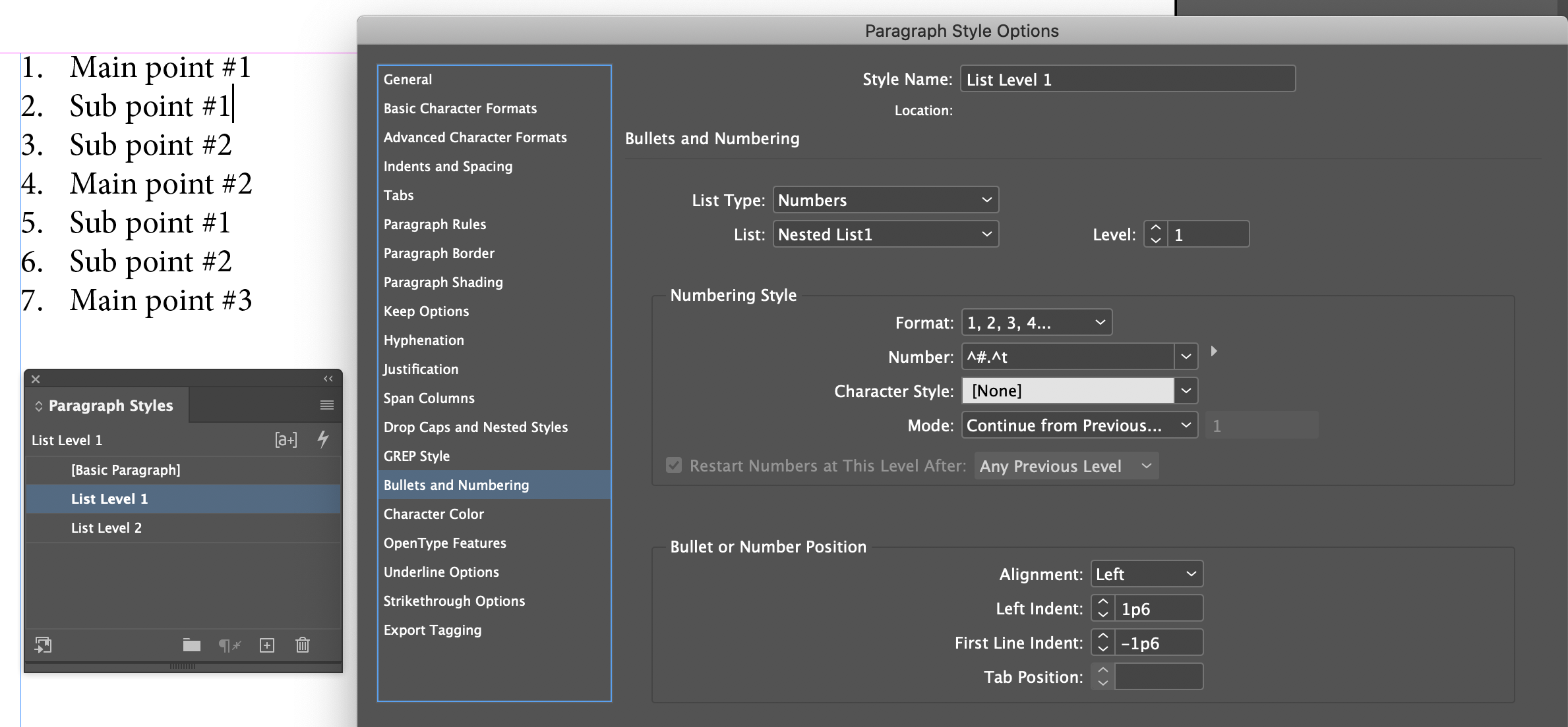 Adobe InDesign: Basic Nested Lists - Rocky Mountain Training