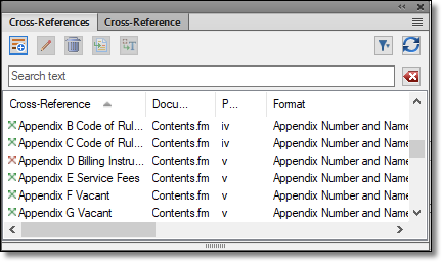 Adobe FrameMaker: Unresolved Cross-References