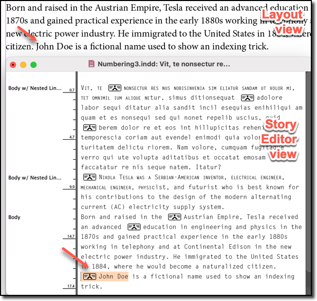Adobe InDesign: Index Markers in Story Editor