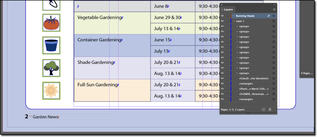 Adobe InDesign: Page numbers not visible under image