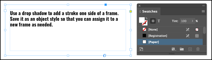 Adobe InDesign: Add a stroke to one side of a frame